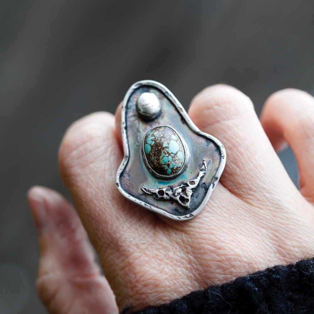 Sterling Silver and Turquoise Ring - Picture 1 of 6